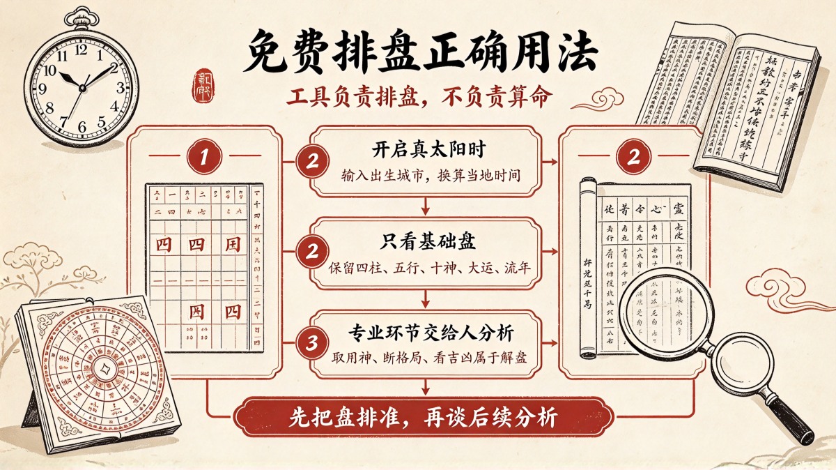 免费四柱八字排盘正确用法 排盘结果怎么看才靠谱